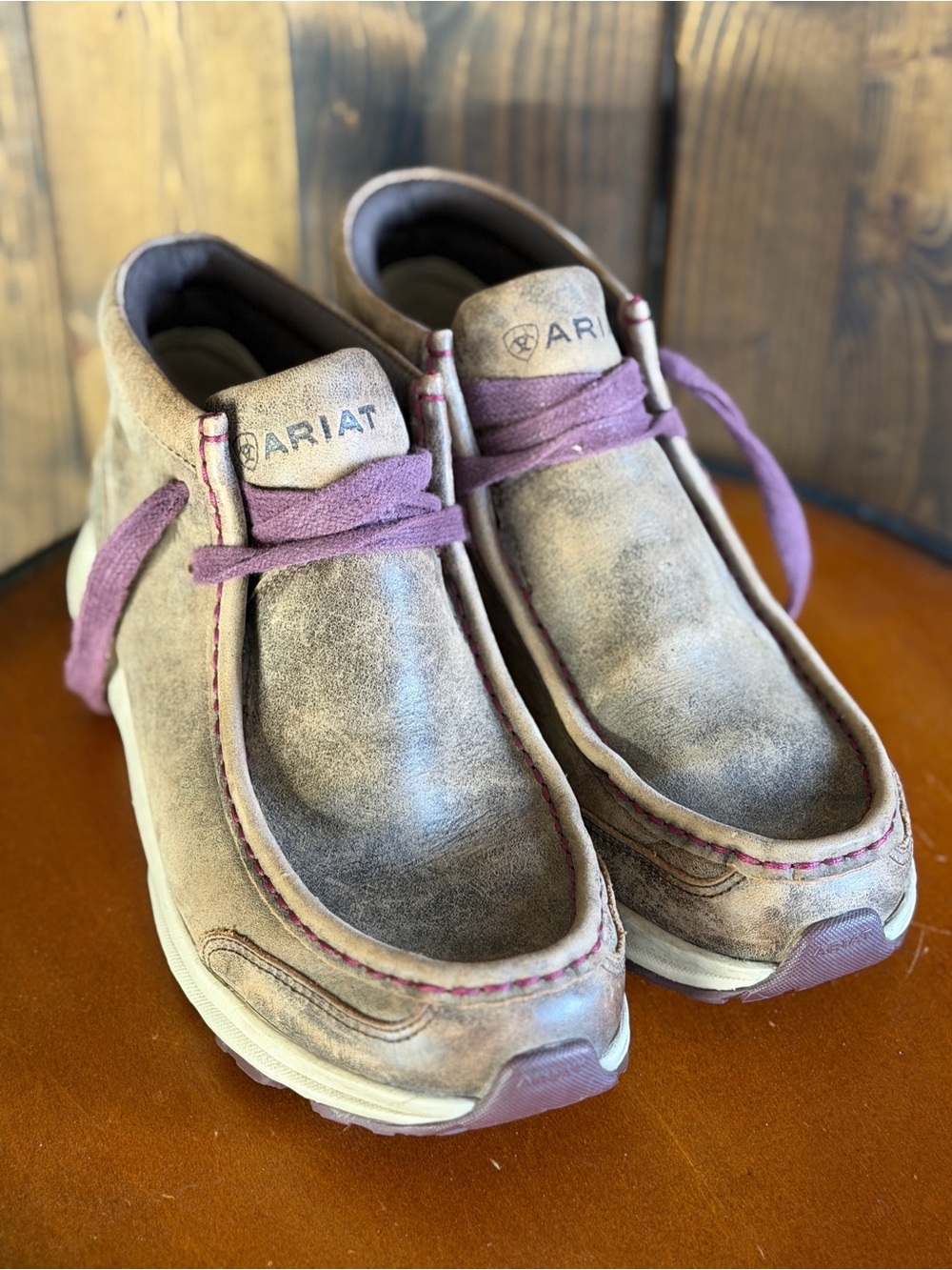 Ariat Brown and Plum Lace-Up Casual Shoes